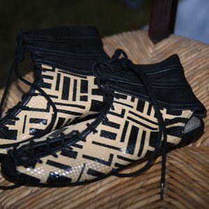 Black & Tan Tribal Pattern Flats, Urban Outfitters